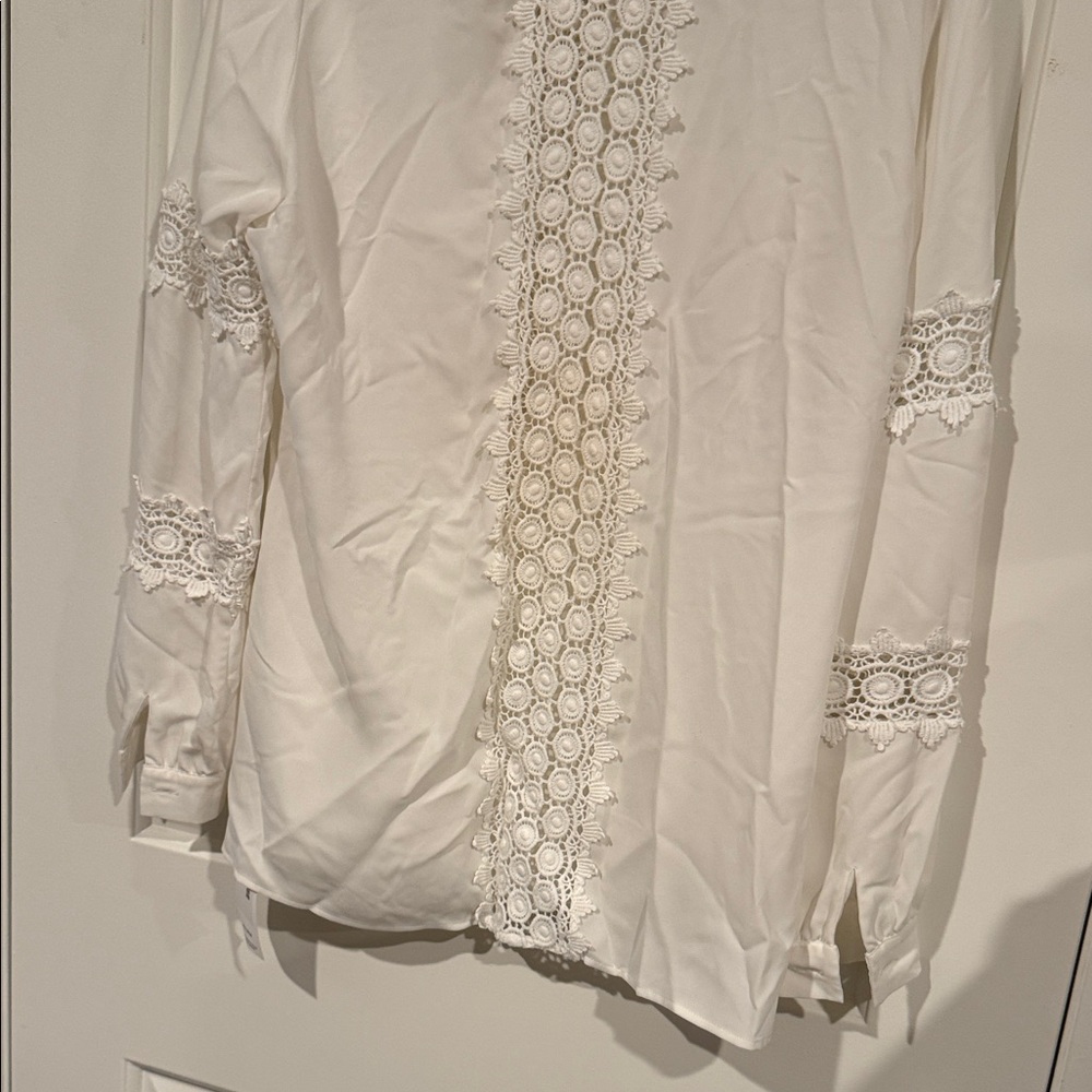 Anne Fontaine White Lace Blouse - Picture 9 of 10